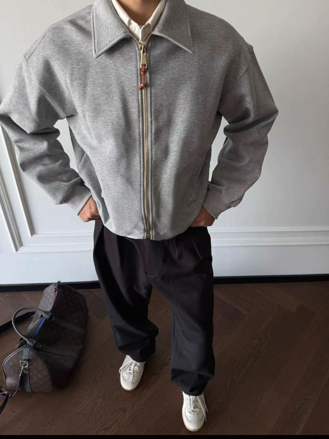 Herren Langarm Kragen Reißverschluss Jacke | Klassisch