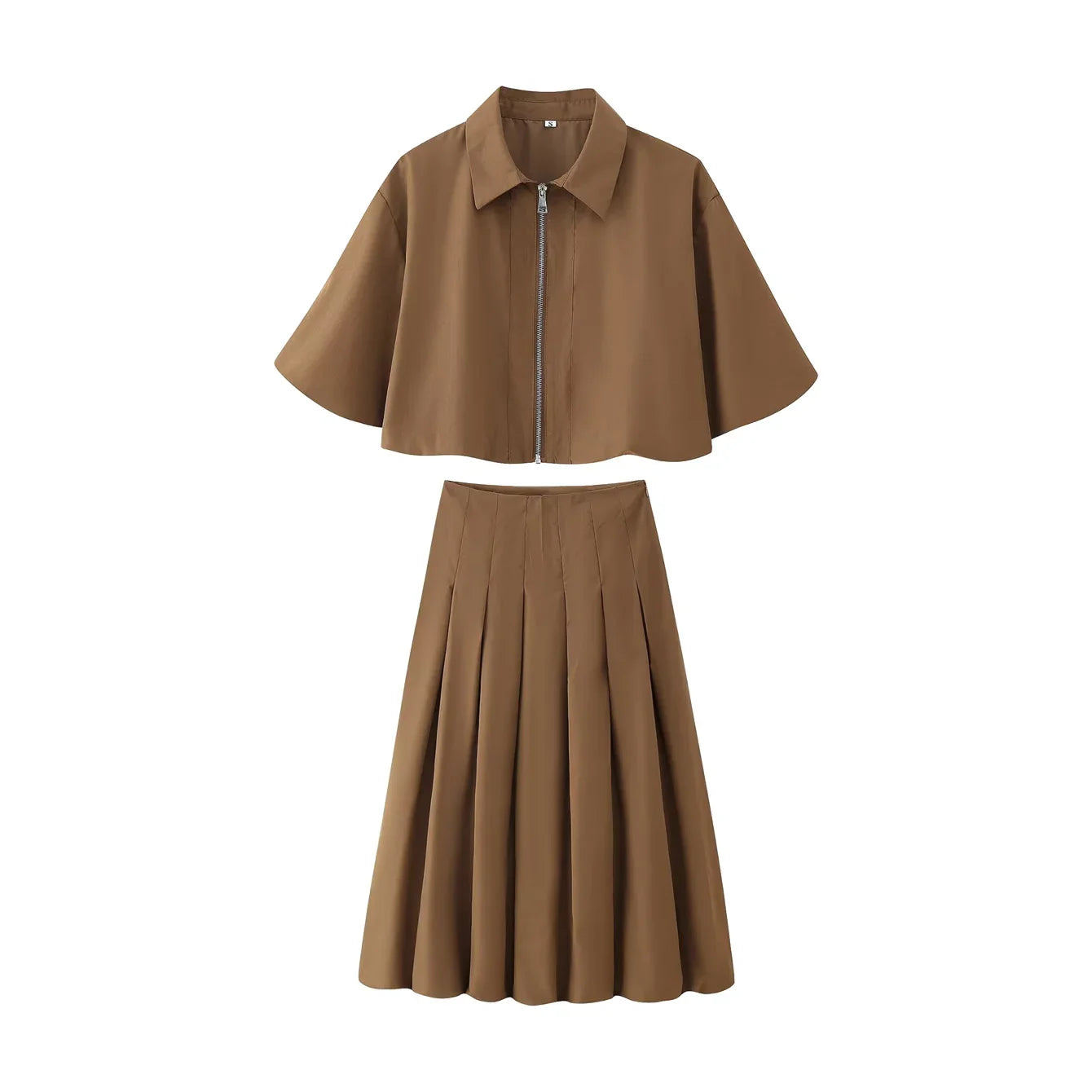 Damen Rock Set | Zweiteiliges Outfit mit Faltenrock | Strukturierte Silhouette | Moderner Freizeitlook