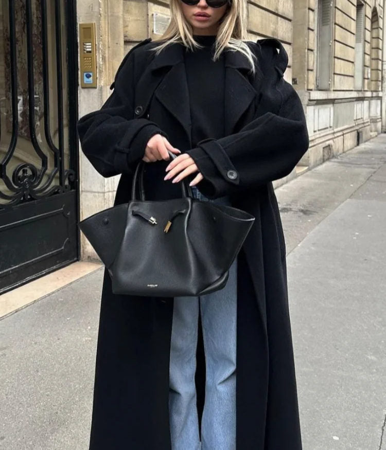 Trench-coat femme | Coupe décontractée | Manteau long avec ceinture à nouer | Look smart casual