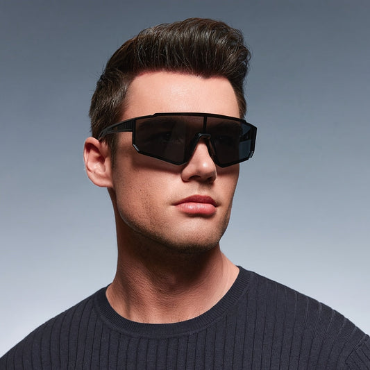 Lunettes de soleil de sport pour hommes | Écran oversize | Design enveloppant | Style décontracté extérieur