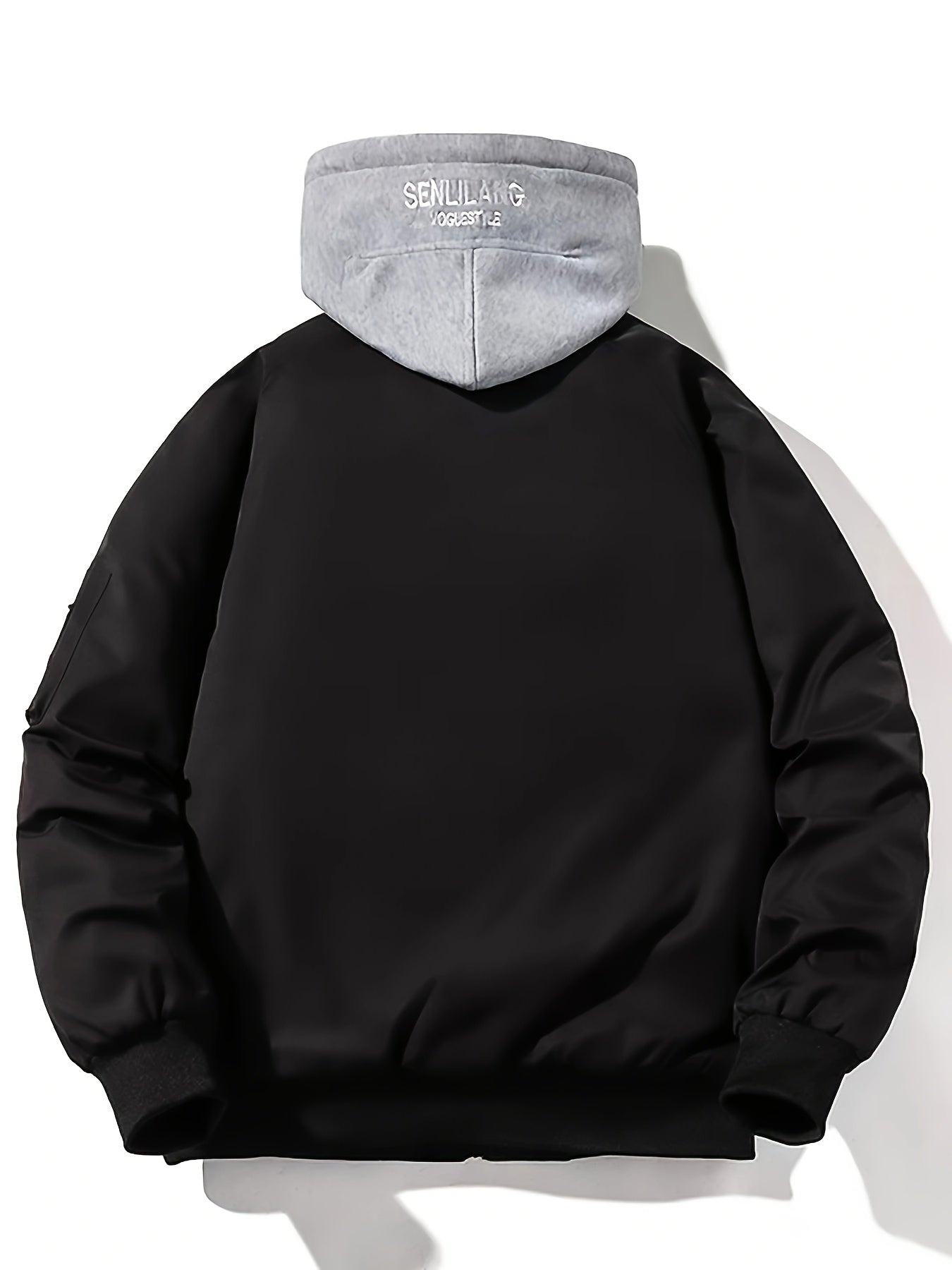 Veste bomber homme avec capuche | Coupe confortable avec fermeture éclair | Design à capuche superposée | Look décontracté streetwear