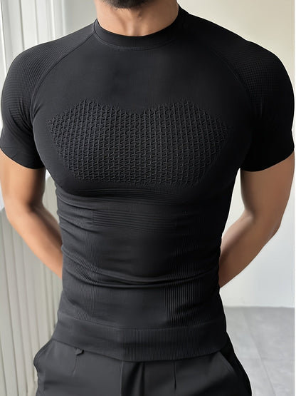 T-shirt de fitness homme | T-shirt à manches courtes près du corps | Silhouette définie | Look moderne de vêtements de sport