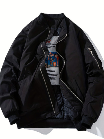 Veste bomber homme avec capuche | Coupe confortable avec fermeture éclair | Design à capuche superposée | Look décontracté streetwear