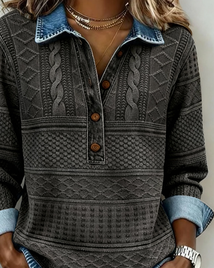 Dolores | Women's Relaxed Half-Button Collared Sweatshirt