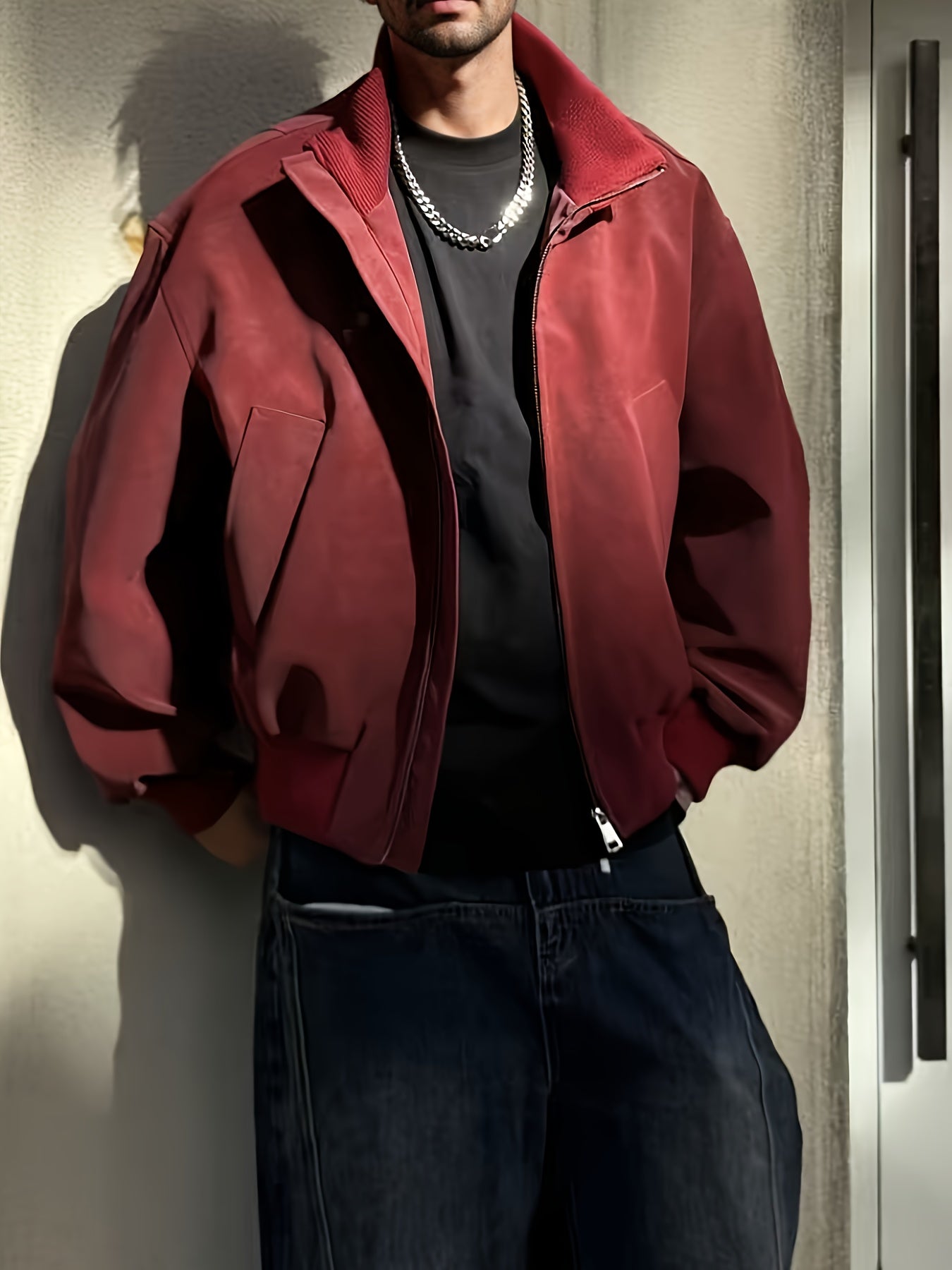 Giacca bomber da uomo | Vestibilità comoda con cerniera | Collo alto | Look casual streetwear