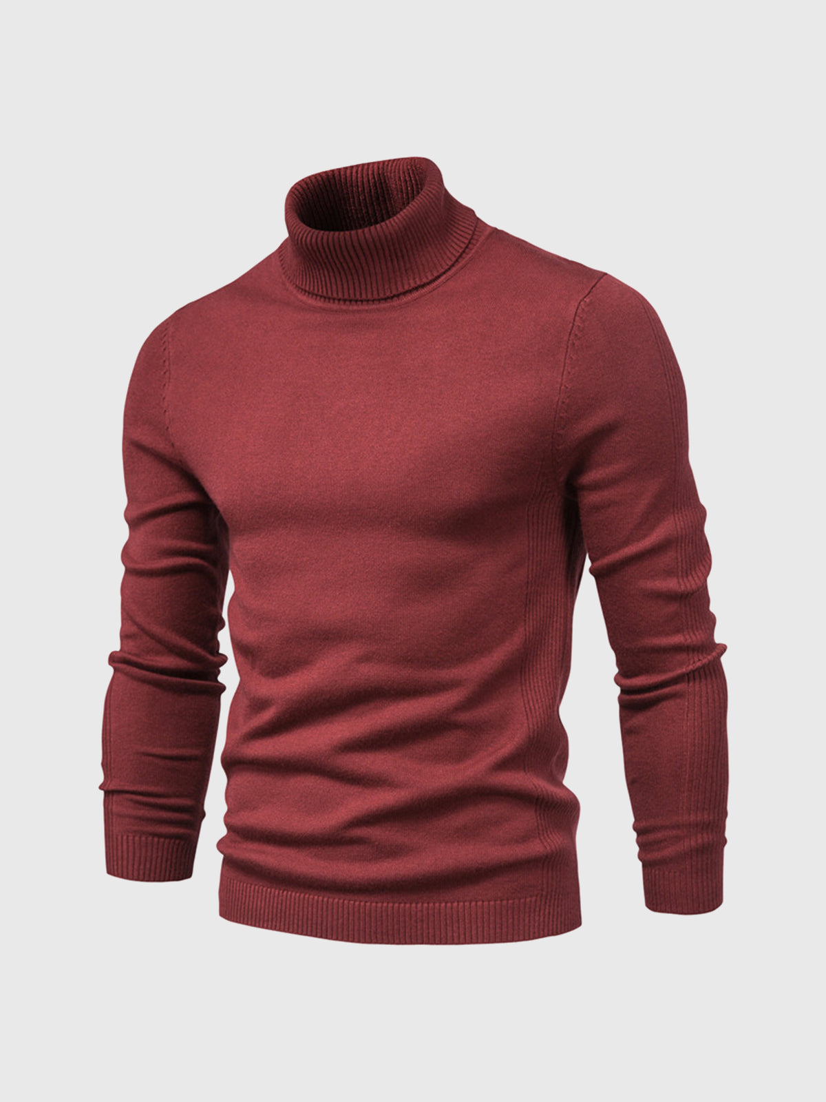 Pull homme à manches longues col montant | Coupe ajustée