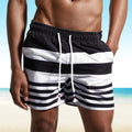 Herren Shorts Streifen Kordelzug Bund Freizeit Shorts | Streifen