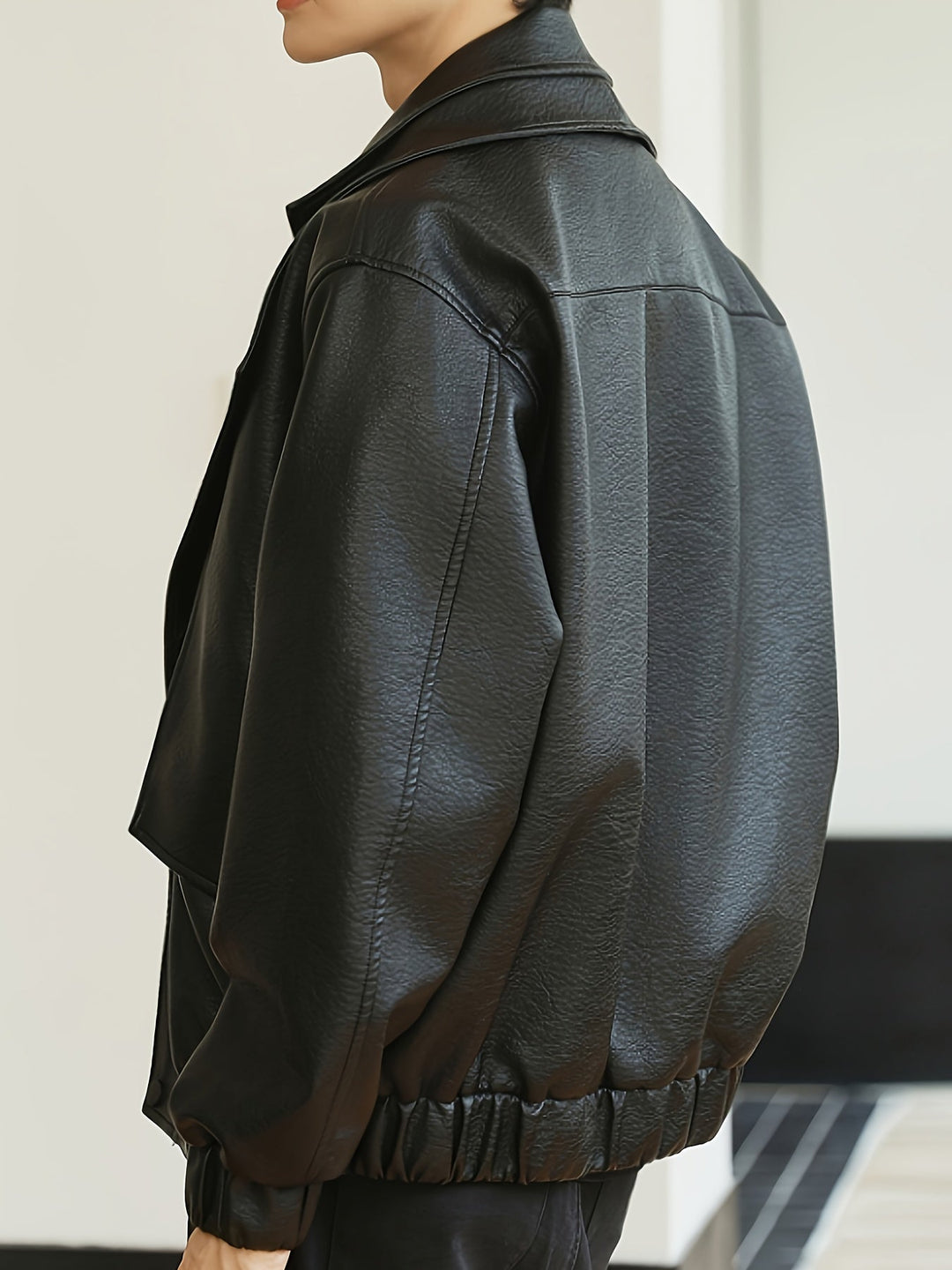 Giacca bomber da uomo | Vestibilità regolare | Giacca stile ecopelle | Look casual