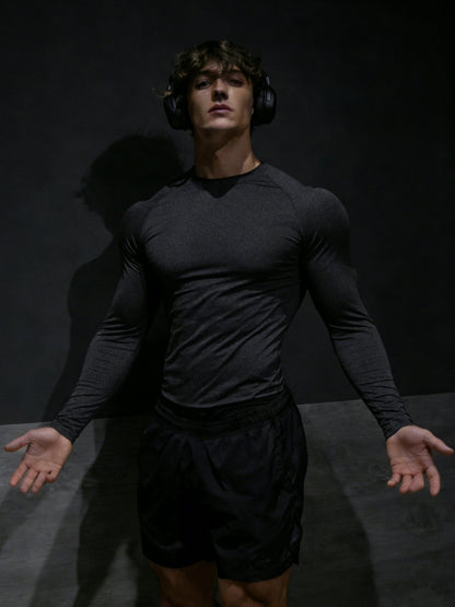 Herren Langarm Kompressions T Shirt mit Muscle Fit | Gym Wear