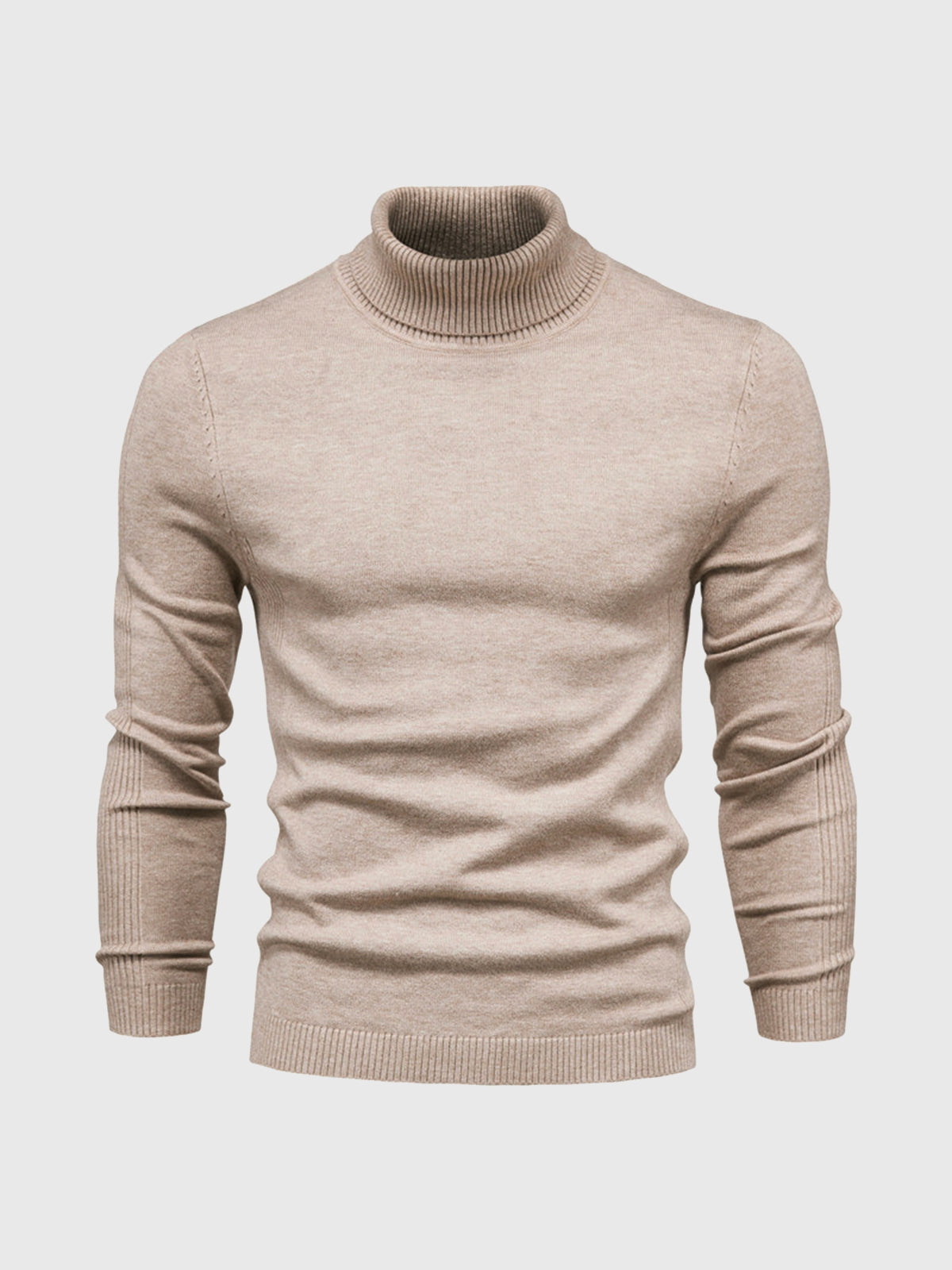 Pull homme à manches longues col montant | Coupe ajustée