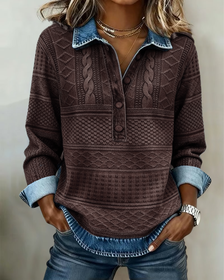 Dolores | Women's Relaxed Half-Button Collared Sweatshirt