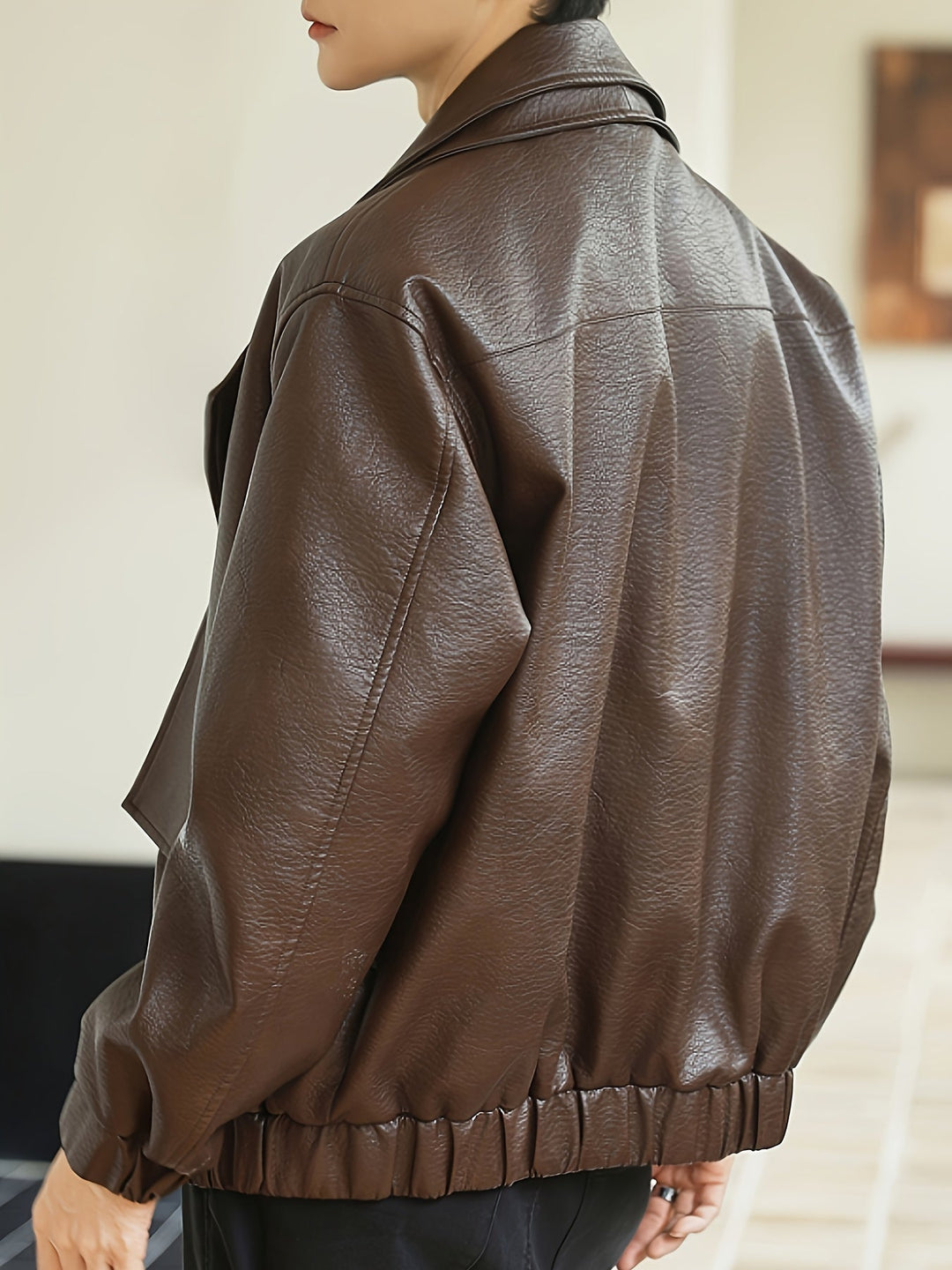 Giacca bomber da uomo | Vestibilità regolare | Giacca stile ecopelle | Look casual