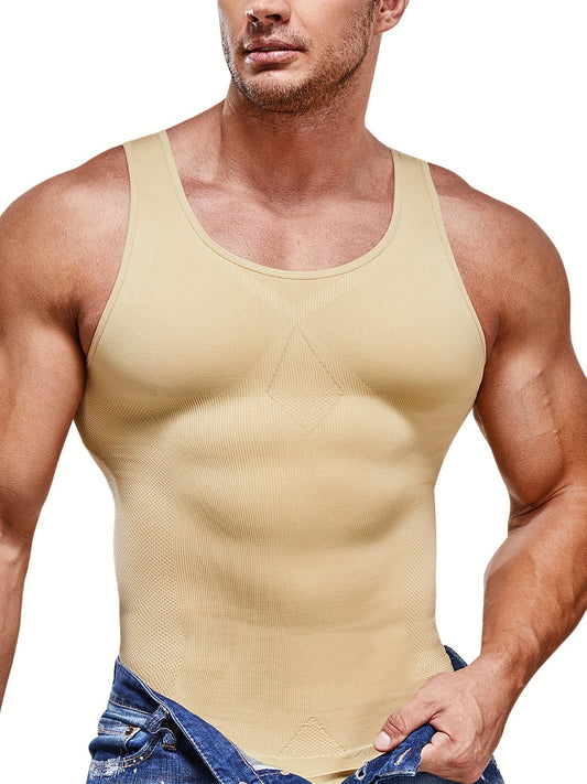 Herren Kompressions Tanktop | Körpernahes Ärmelloses Oberteil | Definierte Silhouette | Moderner Alltagslook