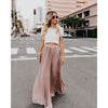 Damen Hohe Taille Maxi Rock | Weiche Falten
