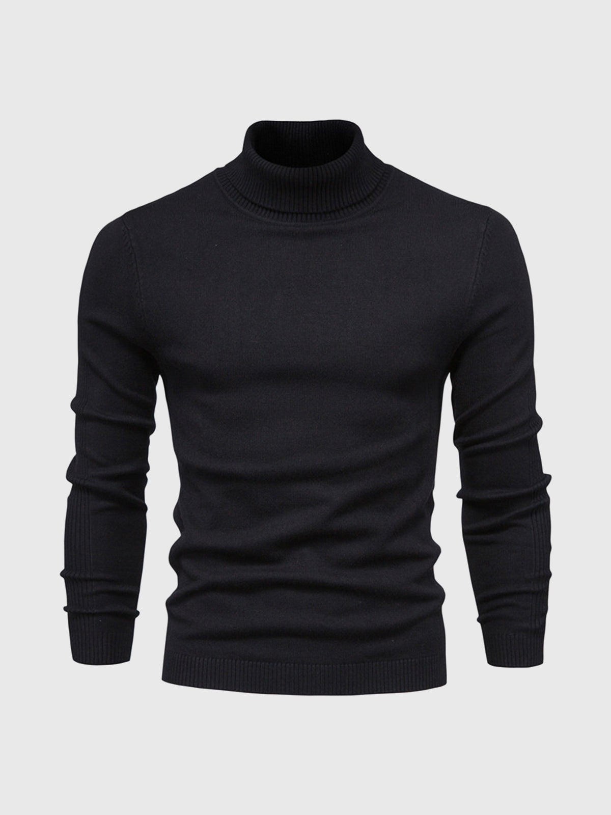 Pull homme à manches longues col montant | Coupe ajustée