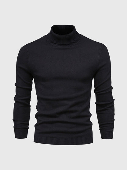 Pull homme à manches longues col montant | Coupe ajustée