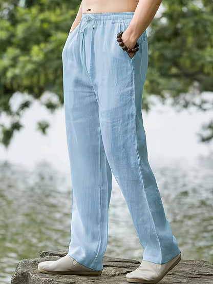 Męskie spodnie casual | Luźny krój | Proste nogawki i sznurek | Nowoczesny styl streetwear