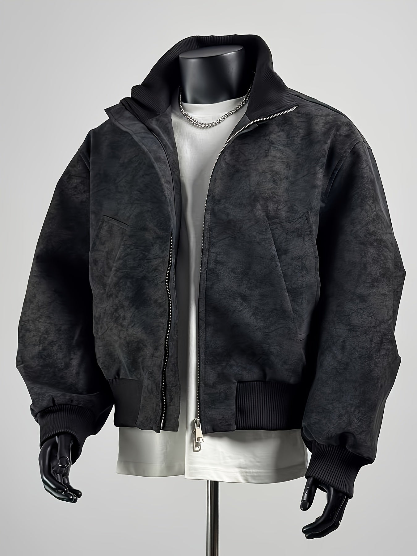 Giacca bomber da uomo | Vestibilità comoda con cerniera | Collo alto | Look casual streetwear