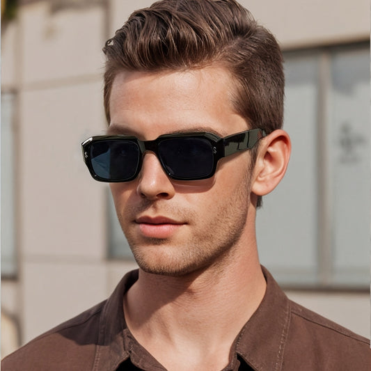 Lunettes de soleil pour homme | Forme rectangulaire étroite et verres teintés | Style moderne pour tous les jours