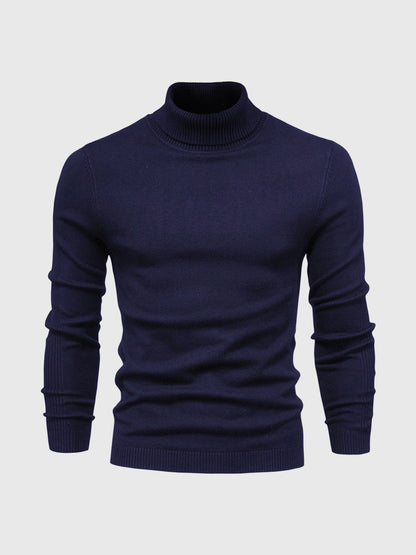 Pull homme à manches longues col montant | Coupe ajustée