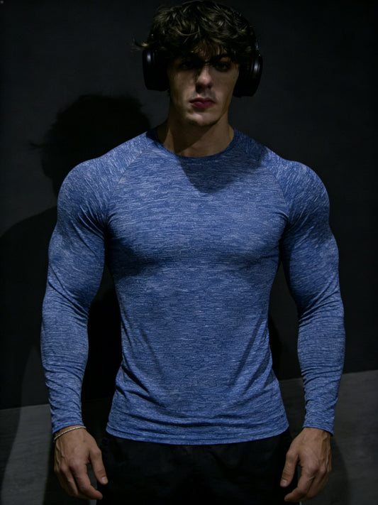 Herren Langarm Kompressions T Shirt mit Muscle Fit | Gym Wear
