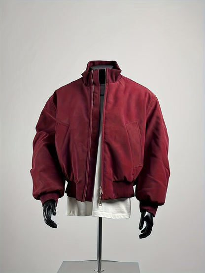 Giacca bomber da uomo | Vestibilità comoda con cerniera | Collo alto | Look casual streetwear