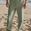 Herrenhose | Regular Fit Hose mit Geradem Bein | Kordelzugbund | Lässiger Sommerstil
