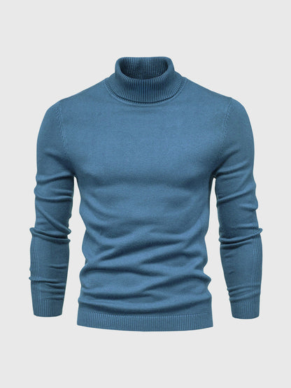 Pull homme à manches longues col montant | Coupe ajustée