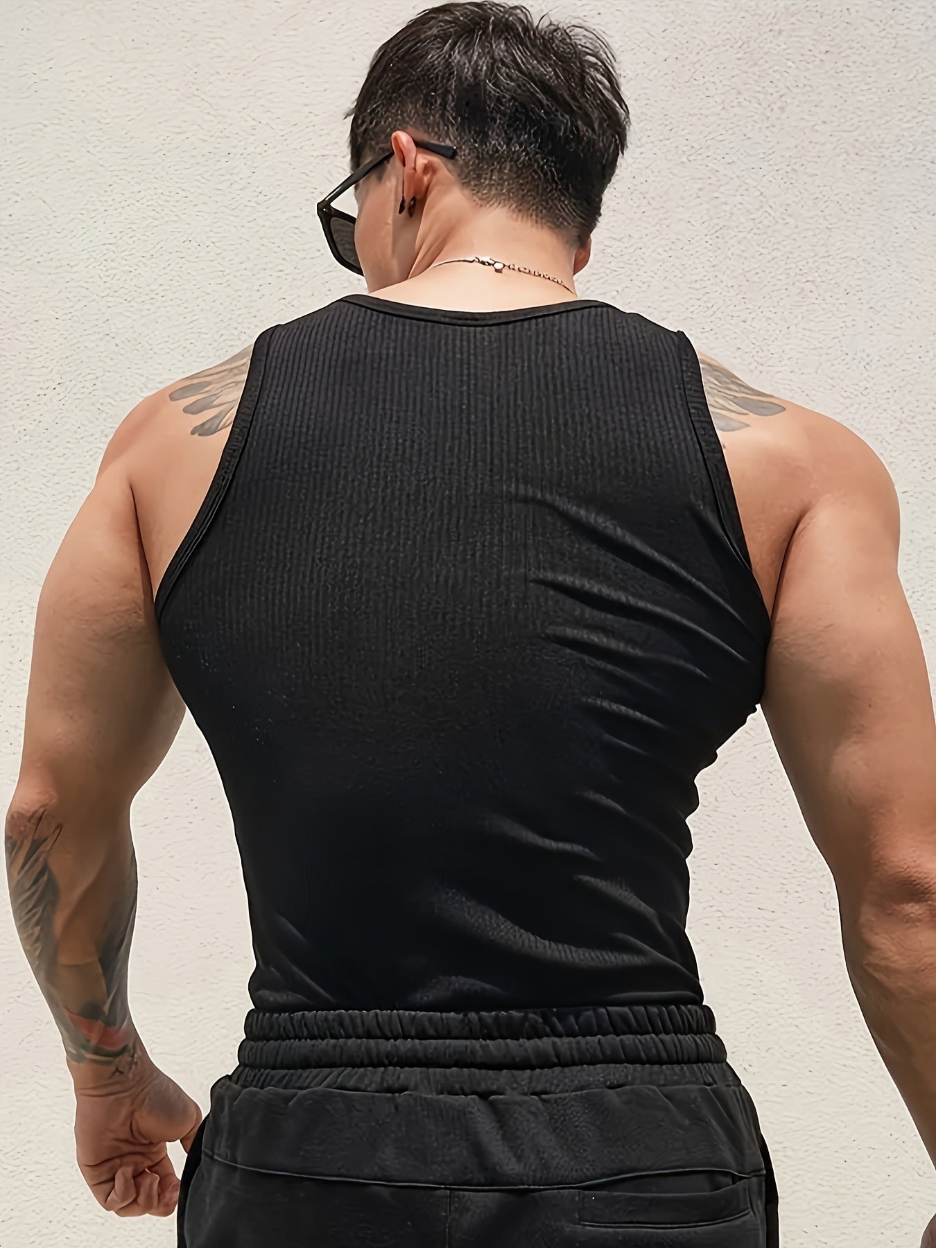 Norbert | Męski tank top z prążkowaną strukturą