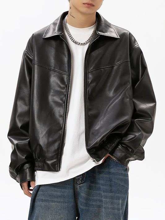 Veste de loisirs pour homme | Style inspiré motard avec fermeture éclair | Coupe confortable pour tous les jours | Look urbain et tendance