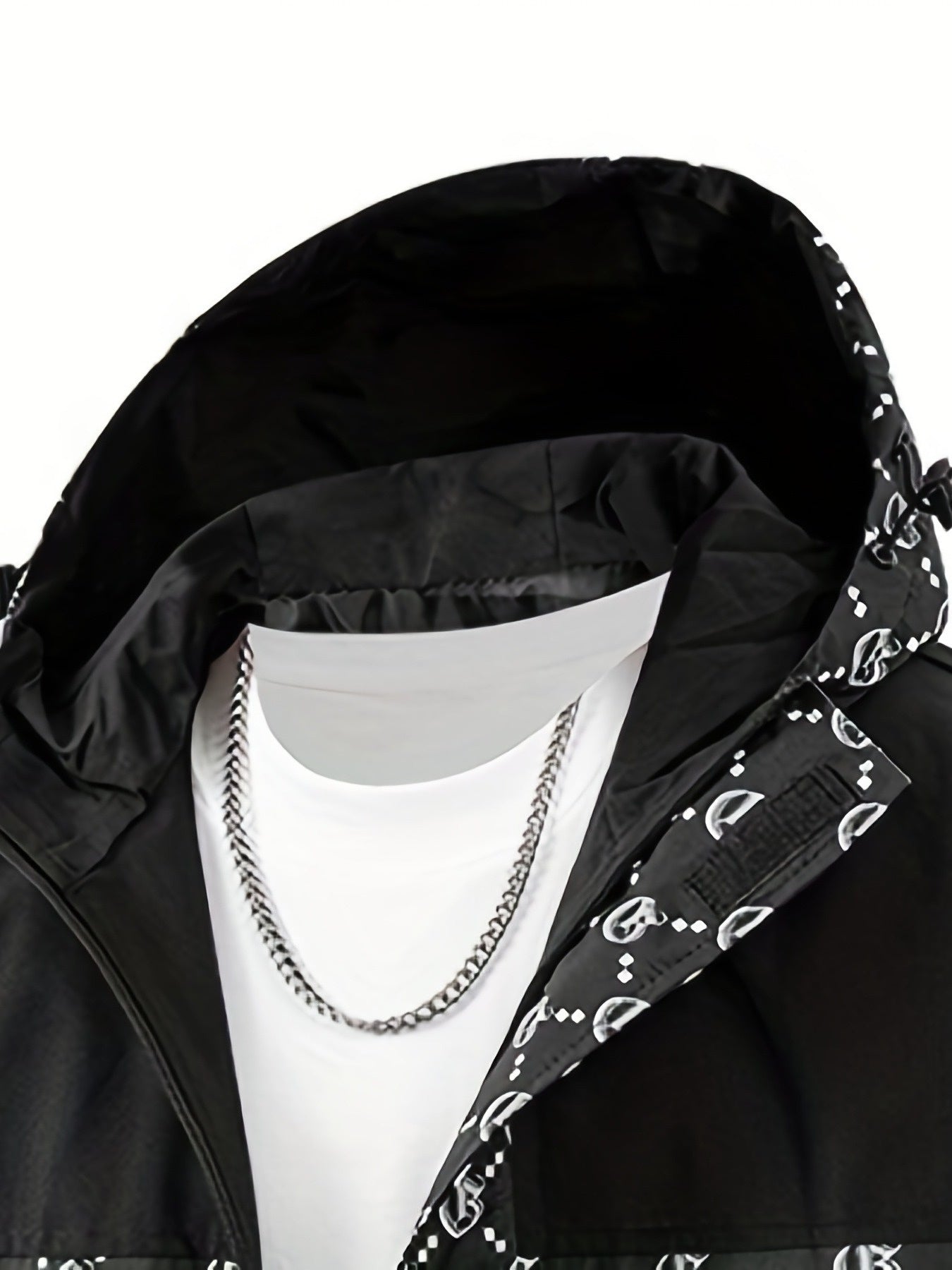 Hanorac cu glugă pentru bărbați | Croială regulară | Windbreaker cu fermoar | Look casual pentru activități în aer liber