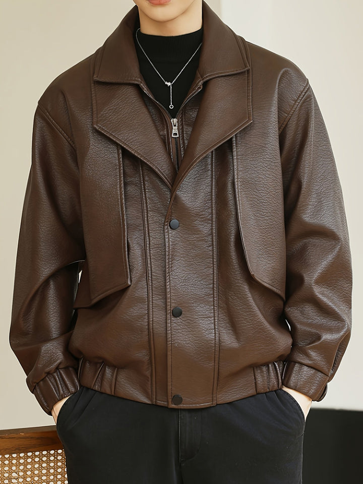 Giacca bomber da uomo | Vestibilità regolare | Giacca stile ecopelle | Look casual