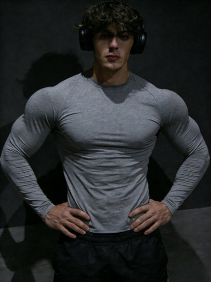 Herren Langarm Kompressions T Shirt mit Muscle Fit | Gym Wear