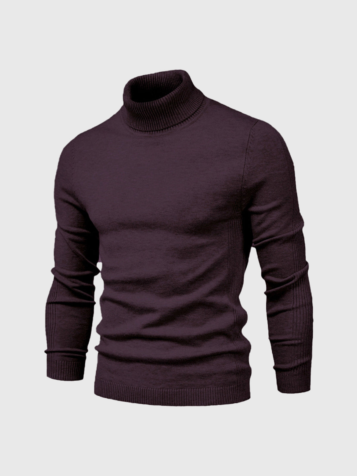 Pull homme à manches longues col montant | Coupe ajustée