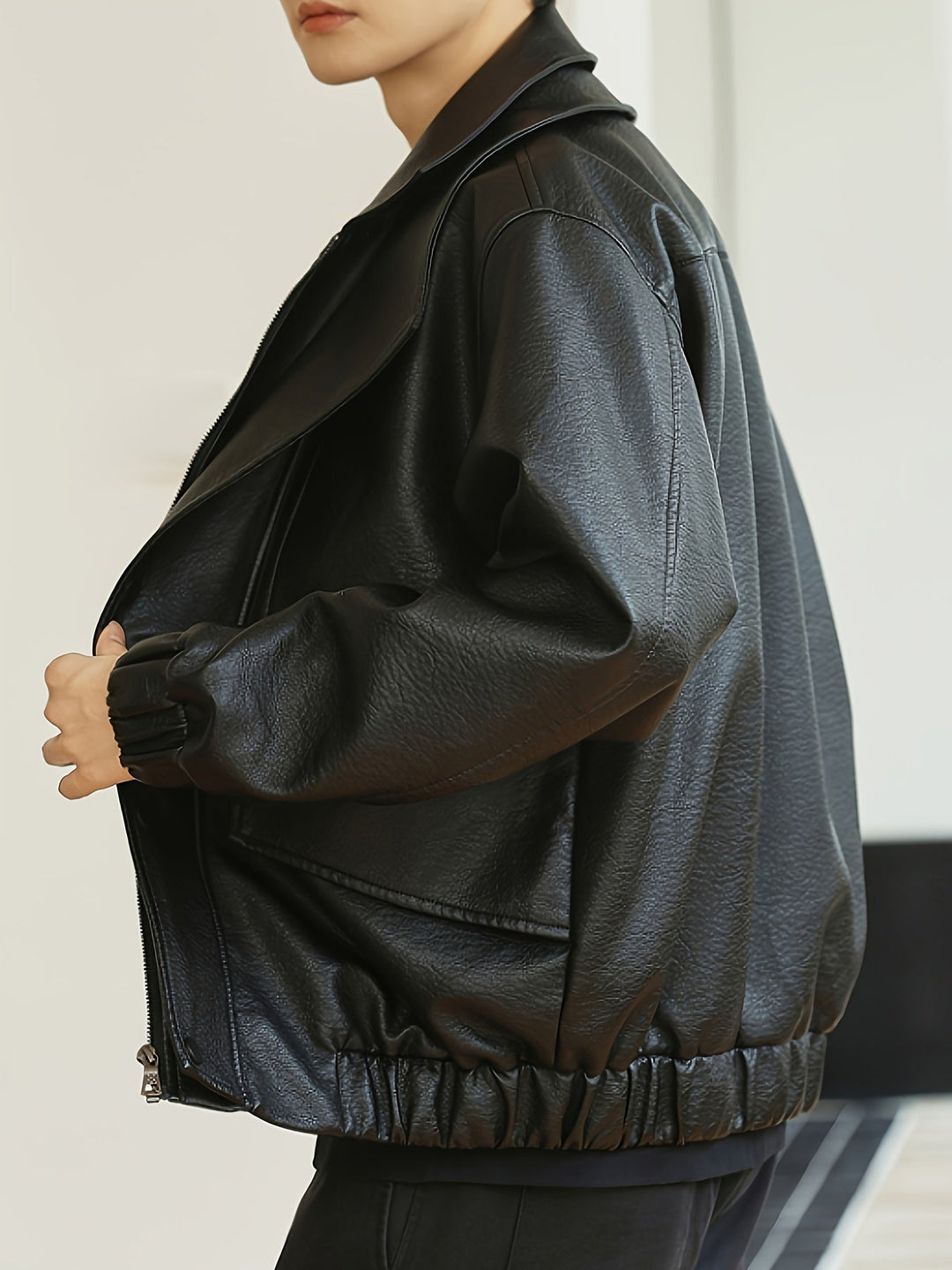 Giacca bomber da uomo | Vestibilità regolare | Giacca stile ecopelle | Look casual