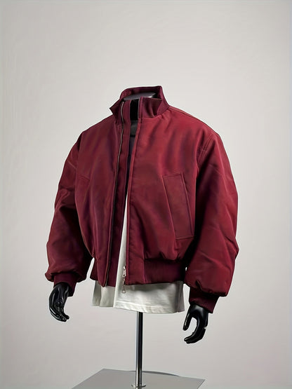 Giacca bomber da uomo | Vestibilità comoda con cerniera | Collo alto | Look casual streetwear