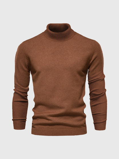 Pull homme à manches longues col montant | Coupe ajustée