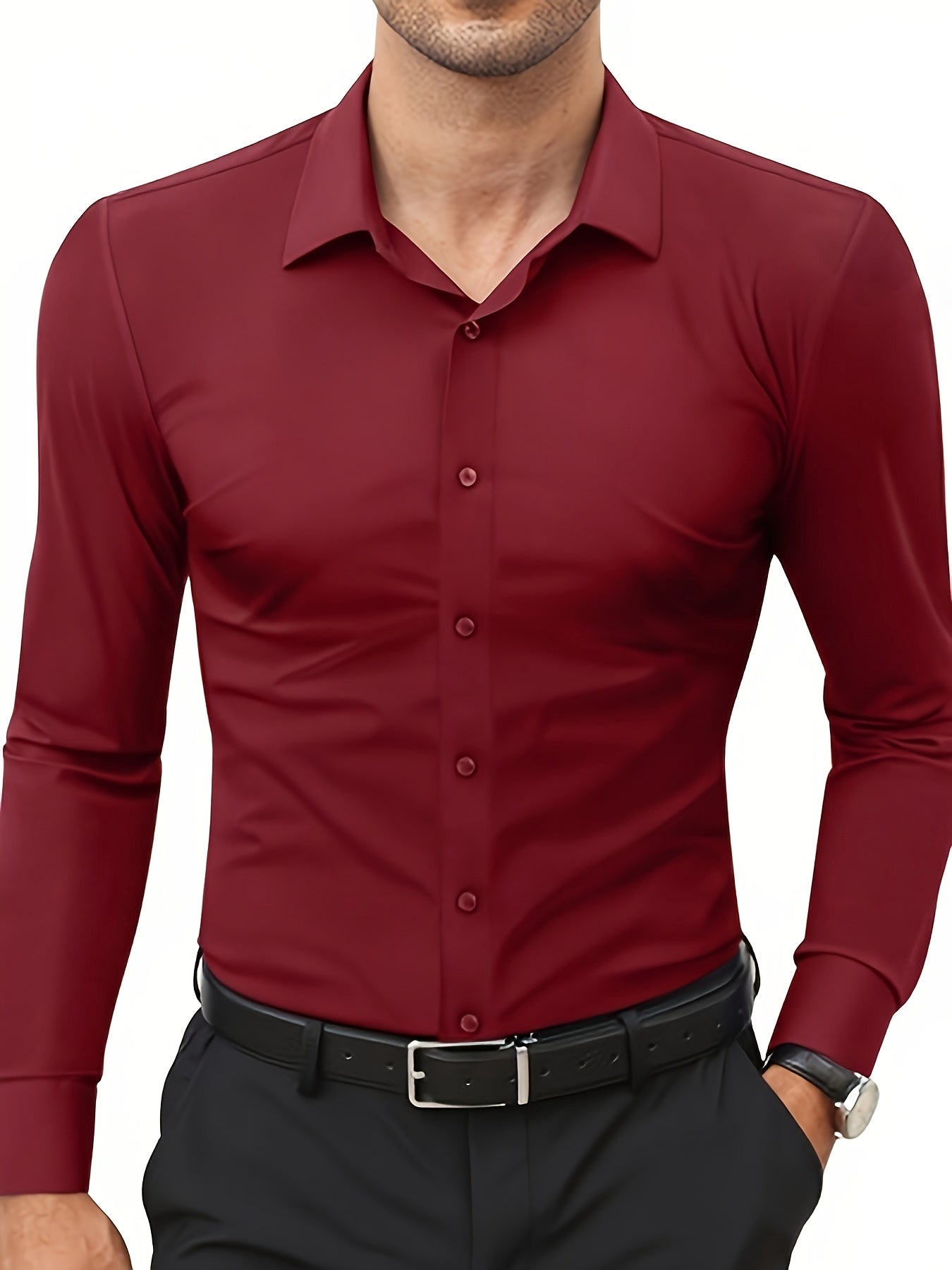 Krystian | Camicia da uomo slim fit con chiusura a bottoni