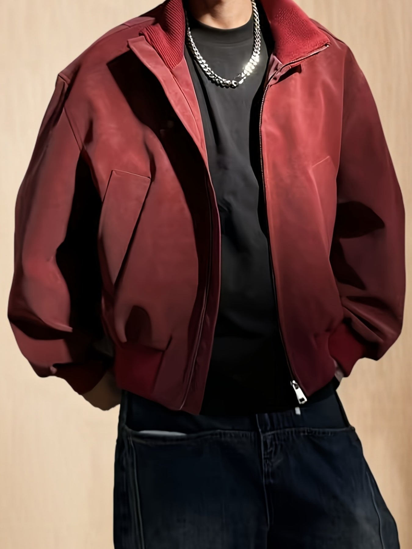 Giacca bomber da uomo | Vestibilità comoda con cerniera | Collo alto | Look casual streetwear
