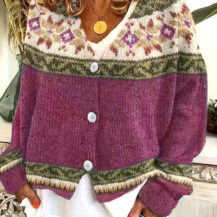 Wren | Women's Patterned Button-Front Cardigan