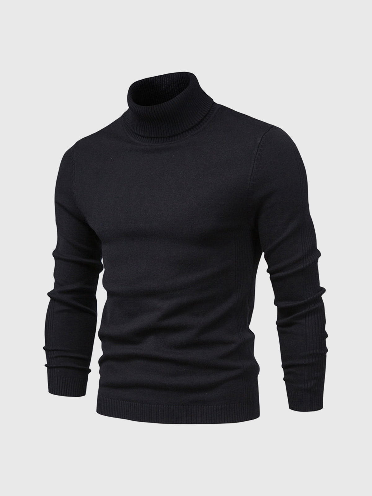 Pull homme à manches longues col montant | Coupe ajustée