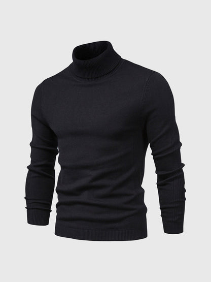 Pull homme à manches longues col montant | Coupe ajustée