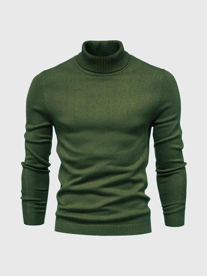 Pull homme à manches longues col montant | Coupe ajustée