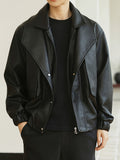Herren Bomberjacke | Reguläre Passform | Faux Leder Style Jacke | Freizeitlook