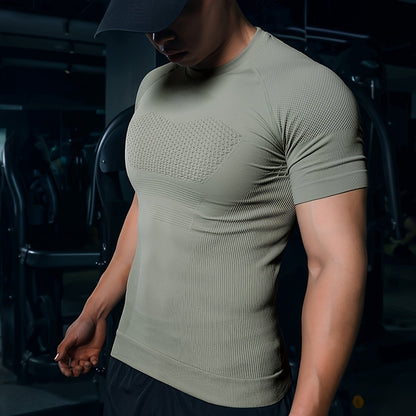 T-shirt de fitness homme | T-shirt à manches courtes près du corps | Silhouette définie | Look moderne de vêtements de sport