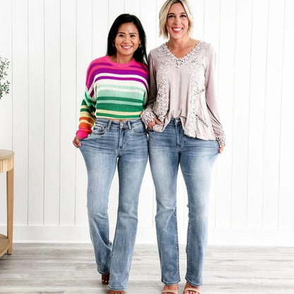 Damen Enganliegende Hose mit Mittlerer Taille | Gerader Schnitt