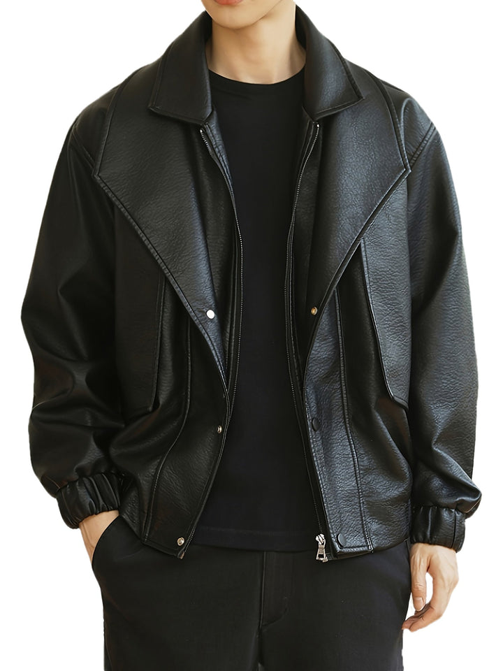 Giacca bomber da uomo | Vestibilità regolare | Giacca stile ecopelle | Look casual