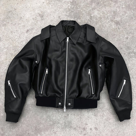 Veste de moto pour homme | Détail de col distinctif | Coupe confortable pour un usage quotidien | Style urbain et tendance