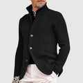 Herren Strickjacke Langarm Stehkragen Knöpfe Strickjacke | Strukturiert