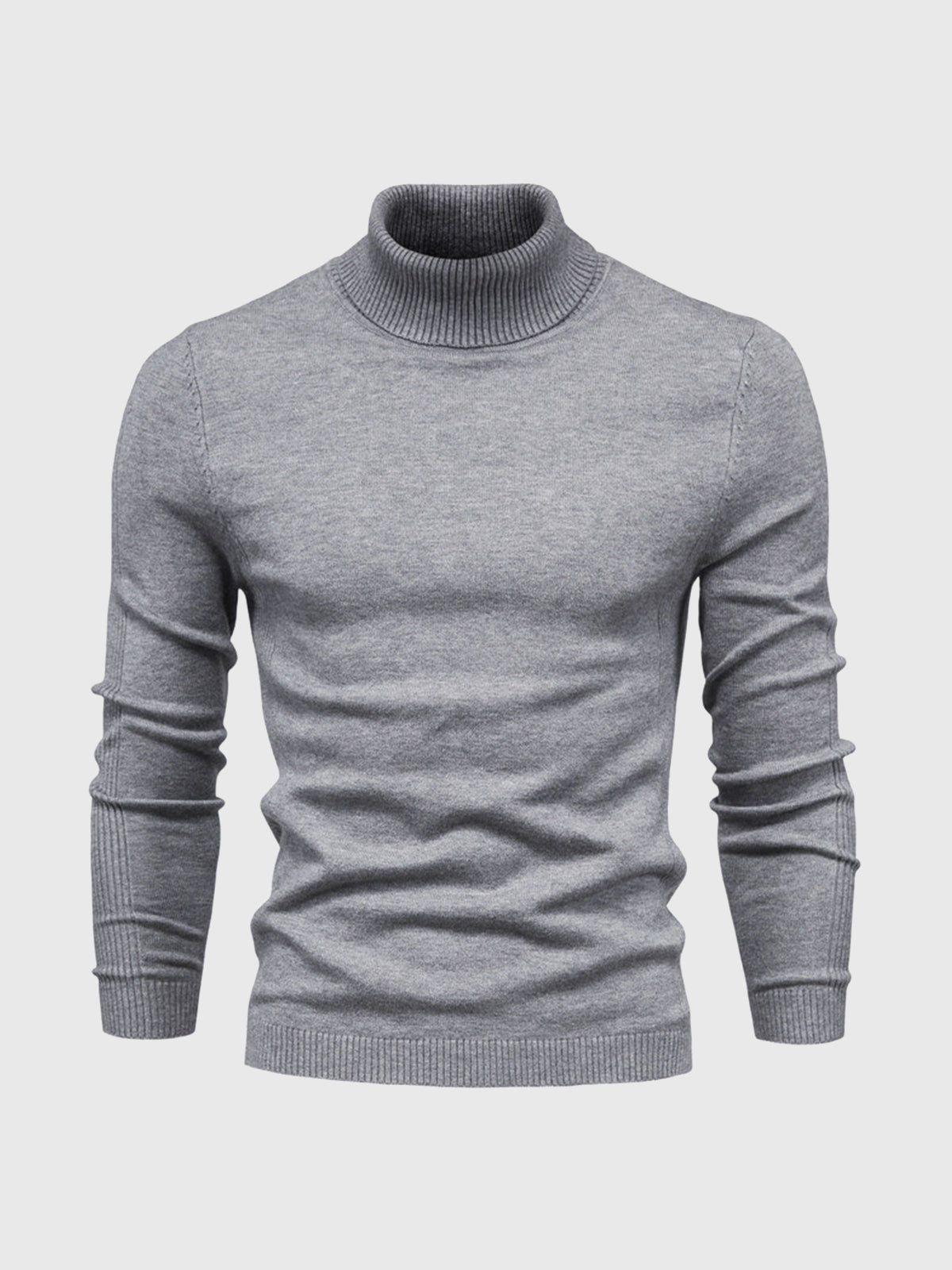 Pull homme à manches longues col montant | Coupe ajustée
